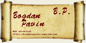 Bogdan Pavin vizit kartica